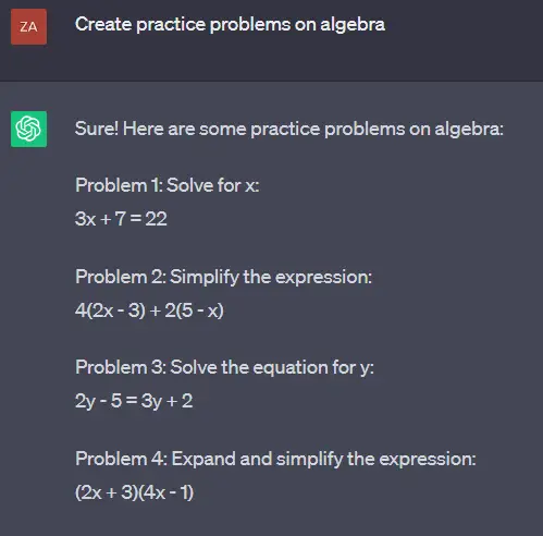 chatgpt prompts for math