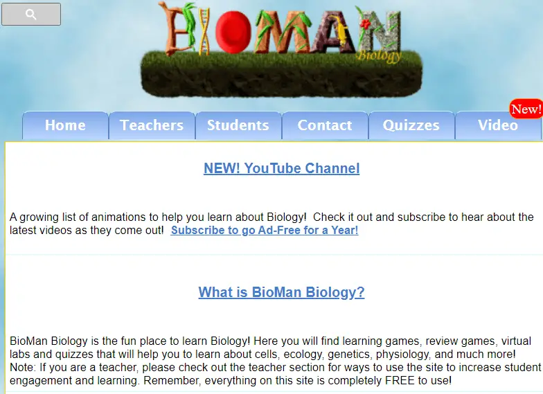 FREE Interactive Biology Websites