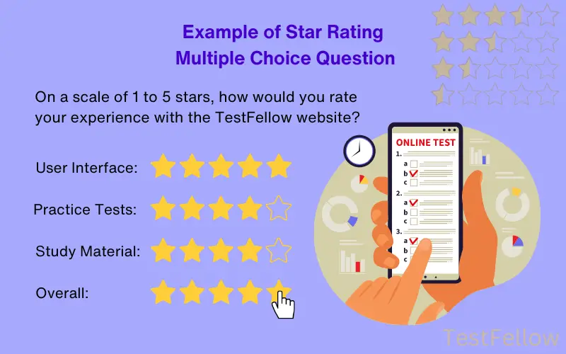 Example of star rating multiple choice questions