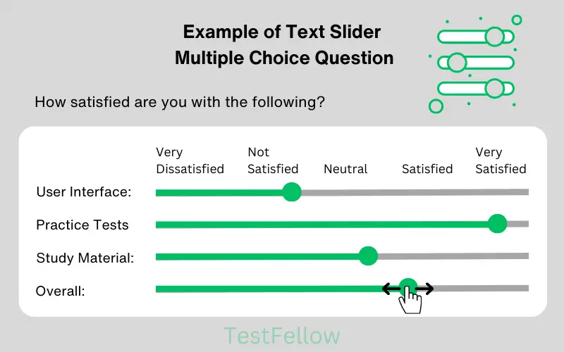example of text slider multiple choice questions